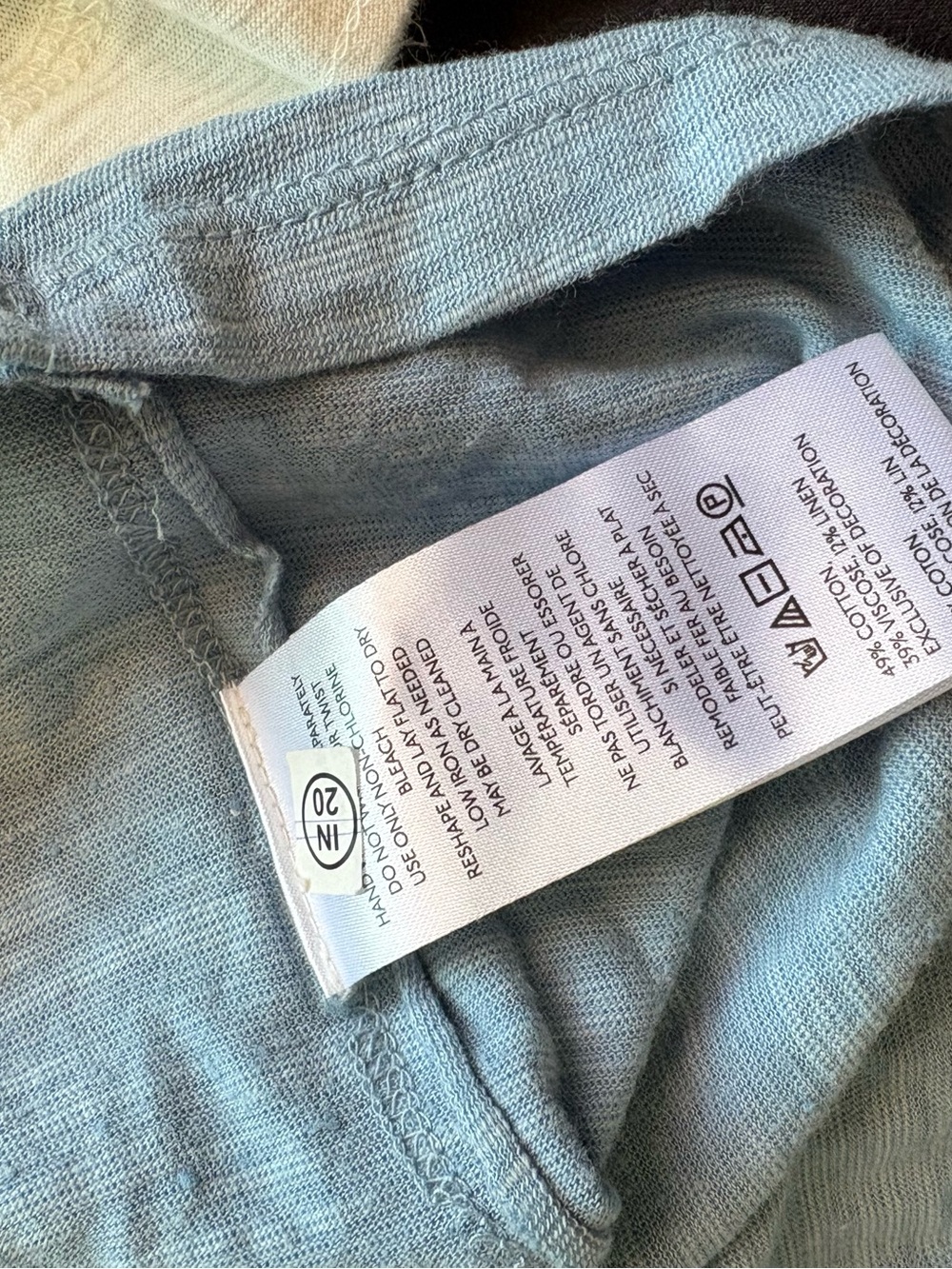 Anthropologie Maeve Sardine Linen Blend Graphic T shirt Size Large Retail 98$ - Picture 7 of 7